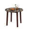 Rubber Wood Round Dining Table with Marble Top, Safe Corners and Easy Assembly
